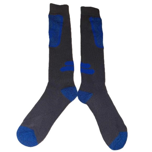 Spyder Blue Black Wool Blend Thermal Ski Socks | Unisex Size 4-10 | Snowboard Wa - Picture 1 of 7